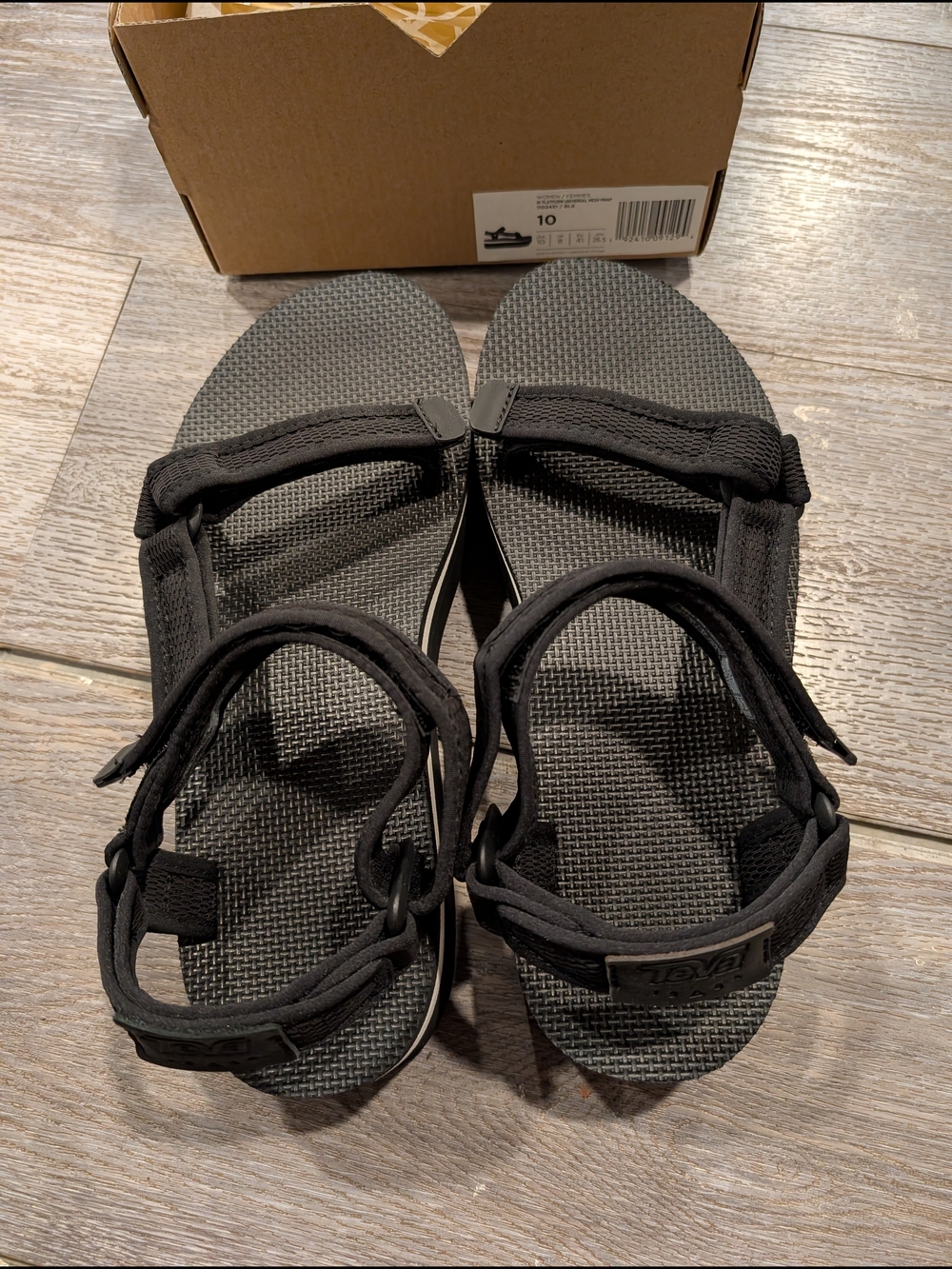 Black Teva Adjustable Strap Sandals
